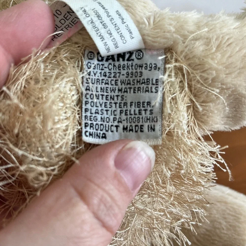 Webkinz Golden Retriever Plush Ganz HM010 Tan Shaggy‎ Dog Stuffed Animal No Code